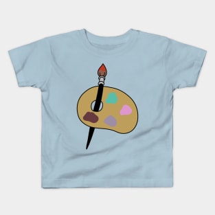 Paint Brush with Paint Palette Kids T-Shirt